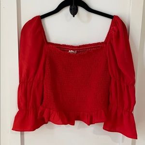 Idea Ditto Ruffled Red Top